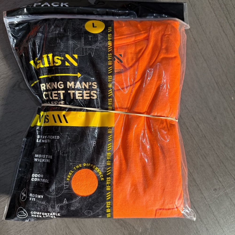Walls Men's Bright Orange Pocket Tees